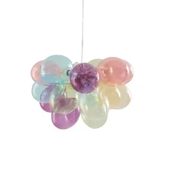Lucande hængelampe Diborah, Ø 40 cm, farvet, glas, G9