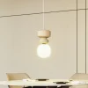 Lucande hængelampe Fidelo, hvid/gul, glas, keramik, 18 cm