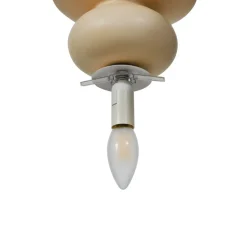 Lucande hængelampe Fidelo, hvid/gul, glas, keramik, 18 cm