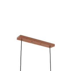 Lucande hængelampe Jinda, grå, træ, stof, 120 cm, E27
