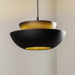 Lucande hængelampe Kellina, Ø 48 cm, sort, metal