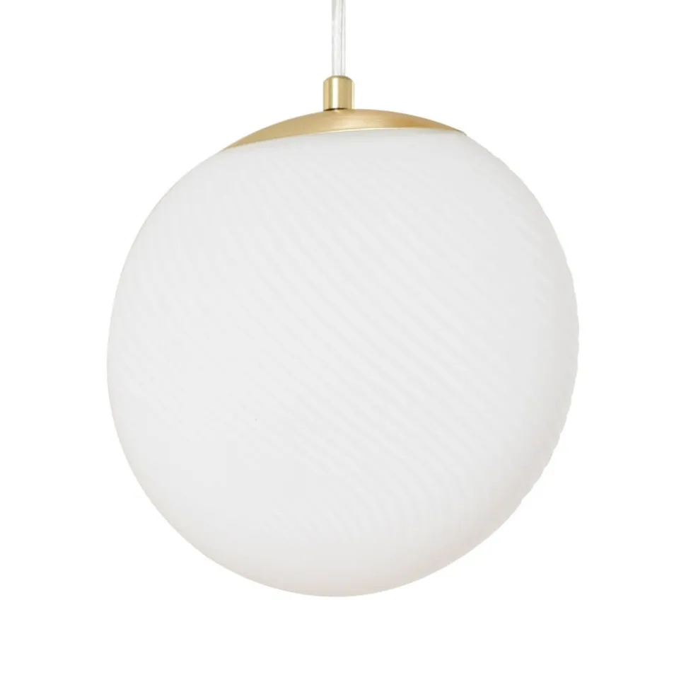 Lucande hængelampe Lunelle, messing, glas, 4 lyskilder, Ø 40 cm