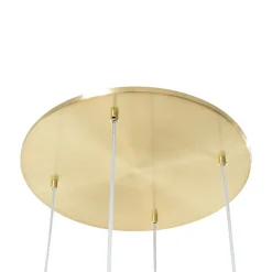 Lucande hængelampe Lunelle, messing, glas, 4 lyskilder, Ø 40 cm