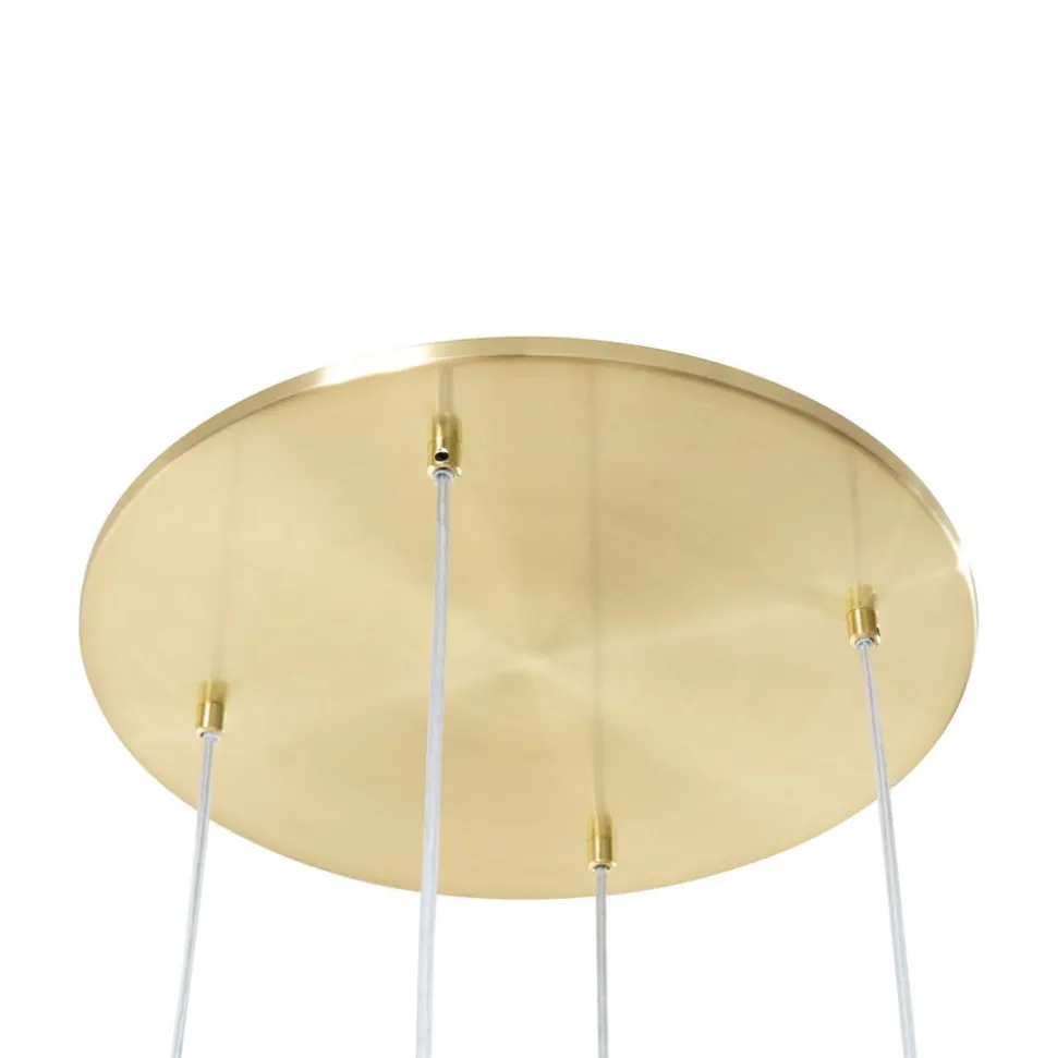 Lucande hængelampe Lunelle, messing, glas, 4 lyskilder, Ø 40 cm