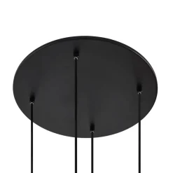 Lucande hængelampe Lunelle, sort, glas, 4 lyskilder, Ø 40 cm