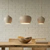 Lucande hængelampe Malisa, beige, 3 lyskilder, metal, 90 cm