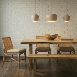 Lucande hængelampe Malisa, beige, 3 lyskilder, metal, 90 cm