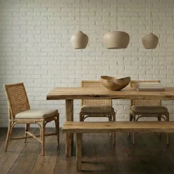 Lucande hængelampe Malisa, beige, 3 lyskilder, metal, 90 cm