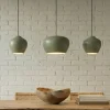 Lucande hængelampe Malisa, grøn, 3 lyskilder, metal, længde 90 cm