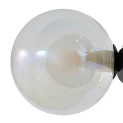 Lucande hængelampe Marvi, Ø 68 cm, sort, glas, metal