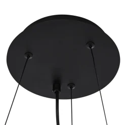 Lucande hængelampe Marvi, Ø 68 cm, sort, glas, metal