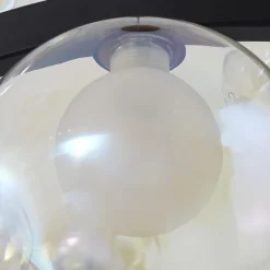 Lucande hængelampe Marvi, Ø 68 cm, sort, glas, metal