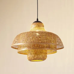 Lucande hængelampe Rasmina, bambus, Ø 50 cm, 1 lyskilde