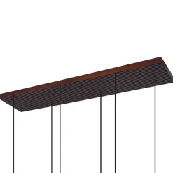 Lucande hængelampe Veloura, 6 lyskilder, 100 cm, glas, træ