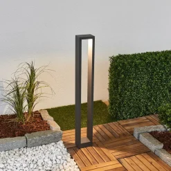 Lucande Jupp LED-vejlampe, 90 cm, antracit, metal, IP54