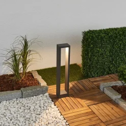 Lucande Jupp LED-vejlampe, 60 cm, antracit, metal, IP54
