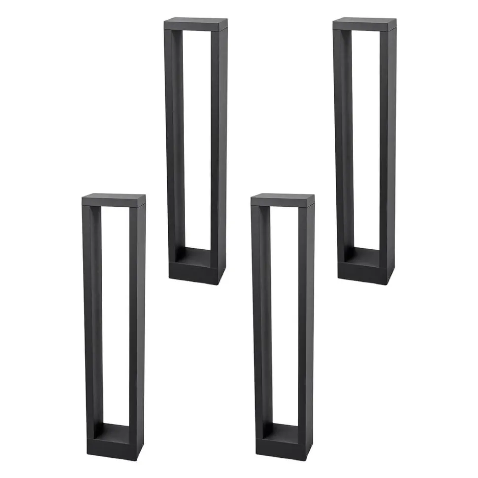 Lucande Jupp LED-vejlampe, sæt med 4, 60 cm, antracit, IP54