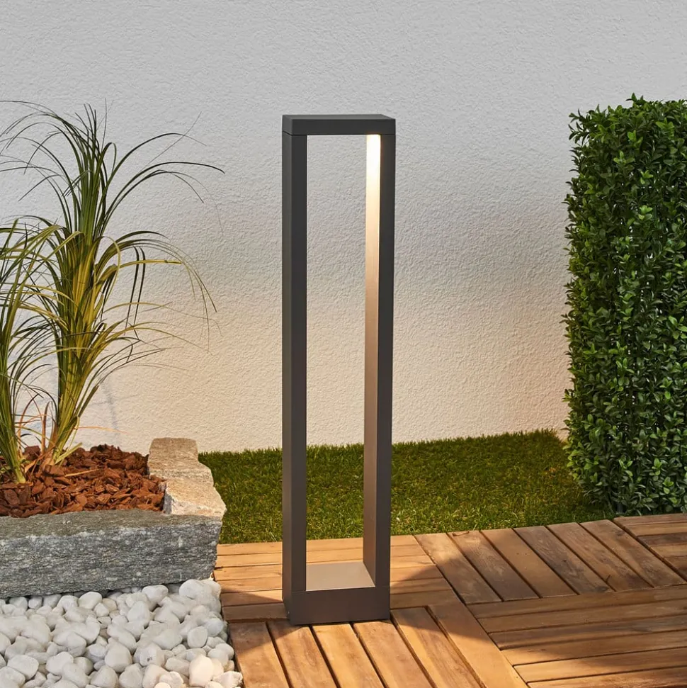 Lucande Jupp LED-vejlampe, sæt med 4, 60 cm, antracit, IP54