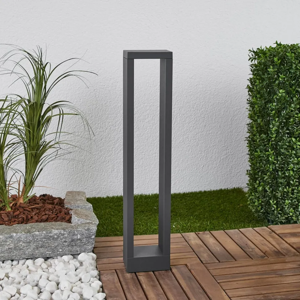 Lucande Jupp LED-vejlampe, sæt med 4, 60 cm, antracit, IP54