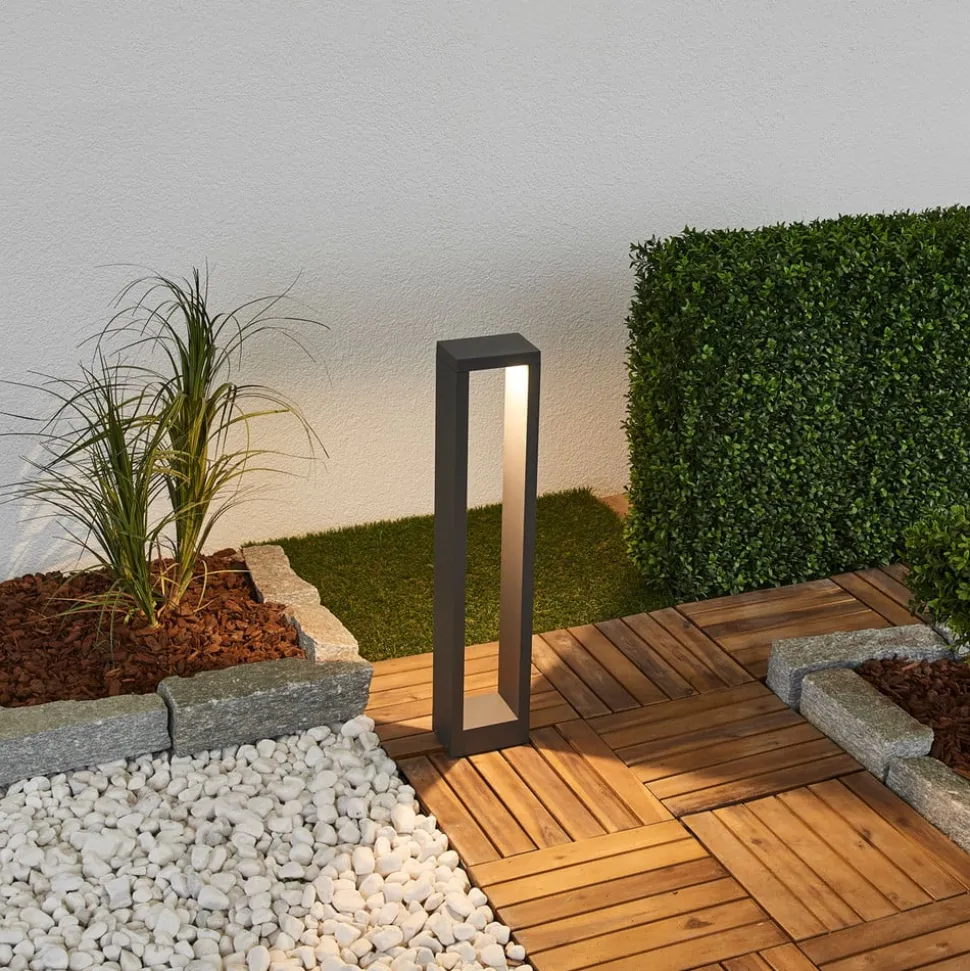 Lucande Jupp LED-vejlampe, sæt med 4, 60 cm, antracit, IP54