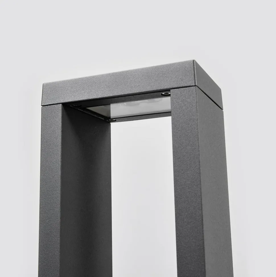 Lucande Jupp LED-vejlampe, sæt med 4, 60 cm, antracit, IP54