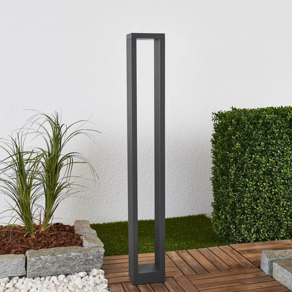 Lucande Jupp LED-vejlampe, sæt med 4, 90 cm, antracit, IP54