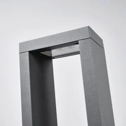 Lucande Jupp LED-vejlampe, sæt med 4, 90 cm, antracit, IP54
