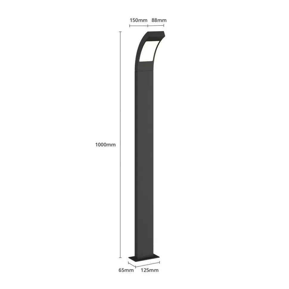 Lucande Juvia LED-vejlampe, 100 cm, antracit, metal, IP54