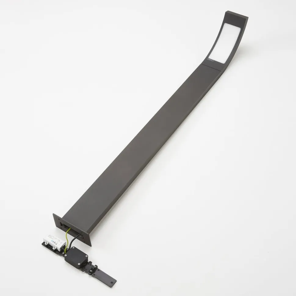 Lucande Juvia LED-vejlampe, 100 cm, antracit, metal, IP54