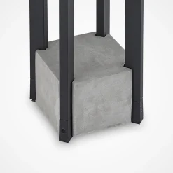 Lucande Kalisa sokkellampe, E27, IP44, 42 cm, grå, metal