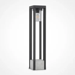 Lucande Kalisa vejlampe, E27, IP44, 70 cm, grå, metal