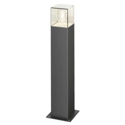 Lucande Keke sokkellampe, højde 50 cm, antracit, aluminium