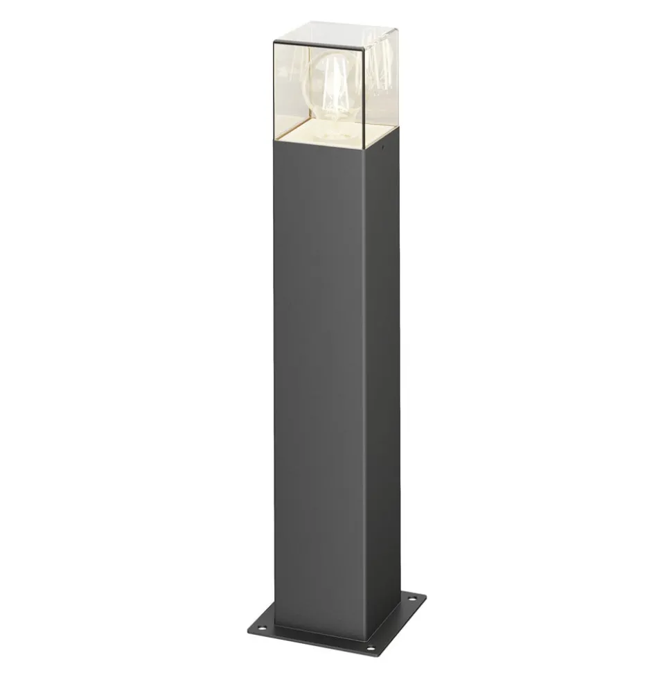 Lucande Keke sokkellampe, højde 50 cm, antracit, aluminium