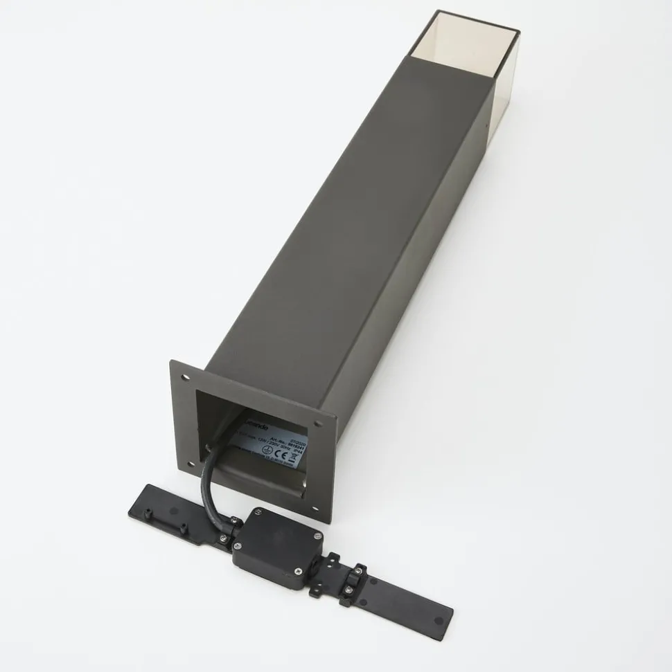 Lucande Keke sokkellampe, højde 50 cm, antracit, aluminium