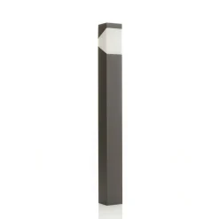 Lucande Kiran vejlampe, 100 cm, grå, metal, IP44, E27