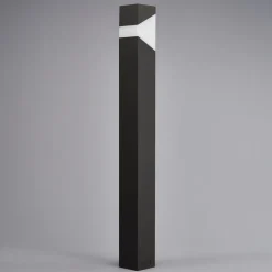 Lucande Kiran vejlampe, 100 cm, grå, metal, IP44, E27