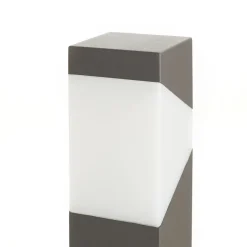 Lucande Kiran vejlampe, 100 cm, grå, metal, IP44, E27