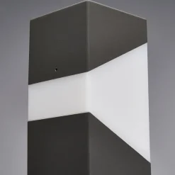 Lucande Kiran vejlampe, 100 cm, grå, metal, IP44, E27