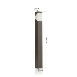 Lucande Kiran vejlampe, 100 cm, grå, metal, IP44, E27