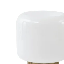 Lucande LED-batteridrevet bordlampe Katrin Palme, beige, glas