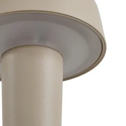 Lucande LED-batteridrevet lysestage Lea, vase, beige, 28 cm