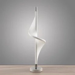 Lucande LED-bordlampe Edano, 60 cm, hvid, tekstil, dæmpbar