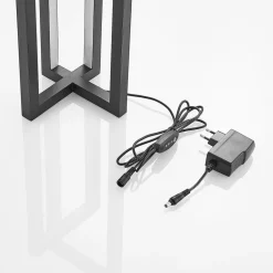 Lucande LED-bordlampe Hylda, højde 42 cm, sort, aluminium