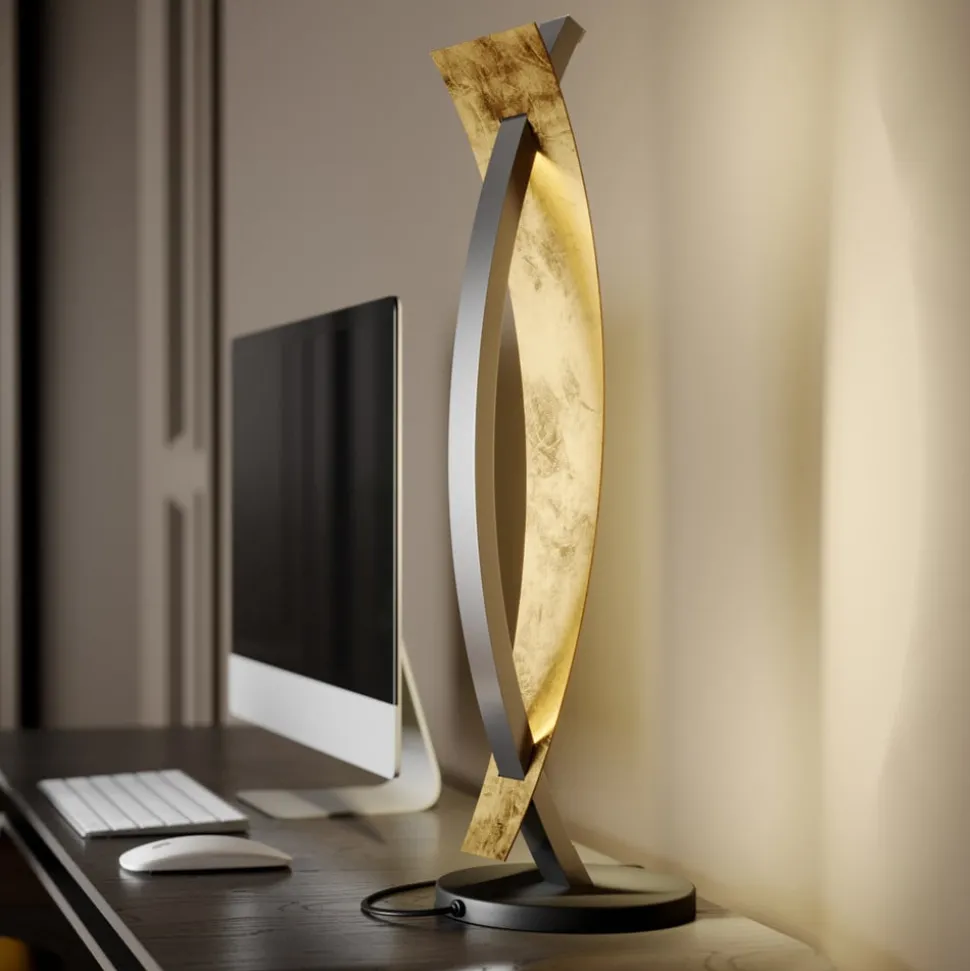 Lucande LED-bordlampe Marija, sort, dæmpbar, 62 cm