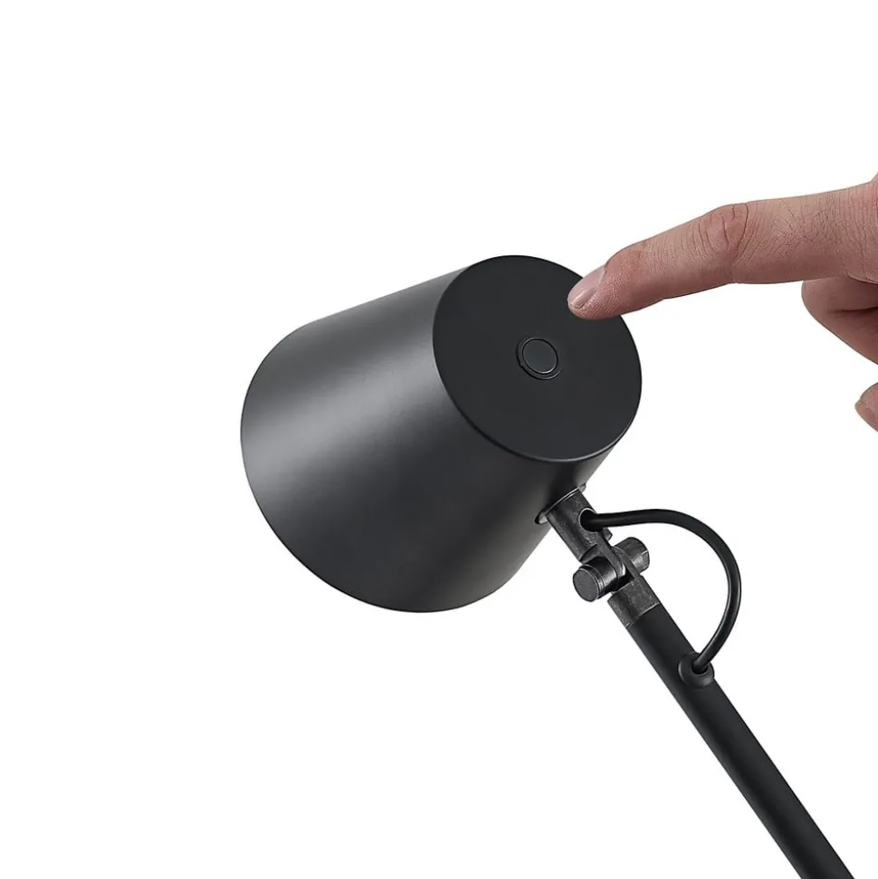 Lucande LED-bordlampe Tarris, højde 46 cm, sort