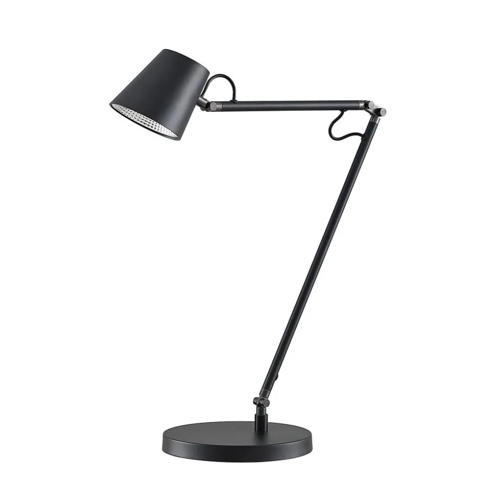 Lucande LED-bordlampe Tarris, højde 46 cm, sort
