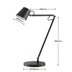 Lucande LED-bordlampe Tarris, højde 46 cm, sort