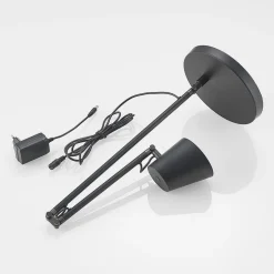 Lucande LED-bordlampe Tarris, højde 46 cm, sort