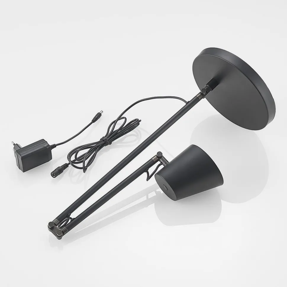 Lucande LED-bordlampe Tarris, højde 46 cm, sort