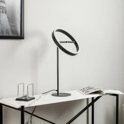 Lucande LED-bordlampe Yekta, sort, 59 cm, dæmpbar